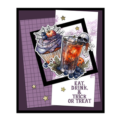 Halloween Party Cake Wine Dies & Stamps Set