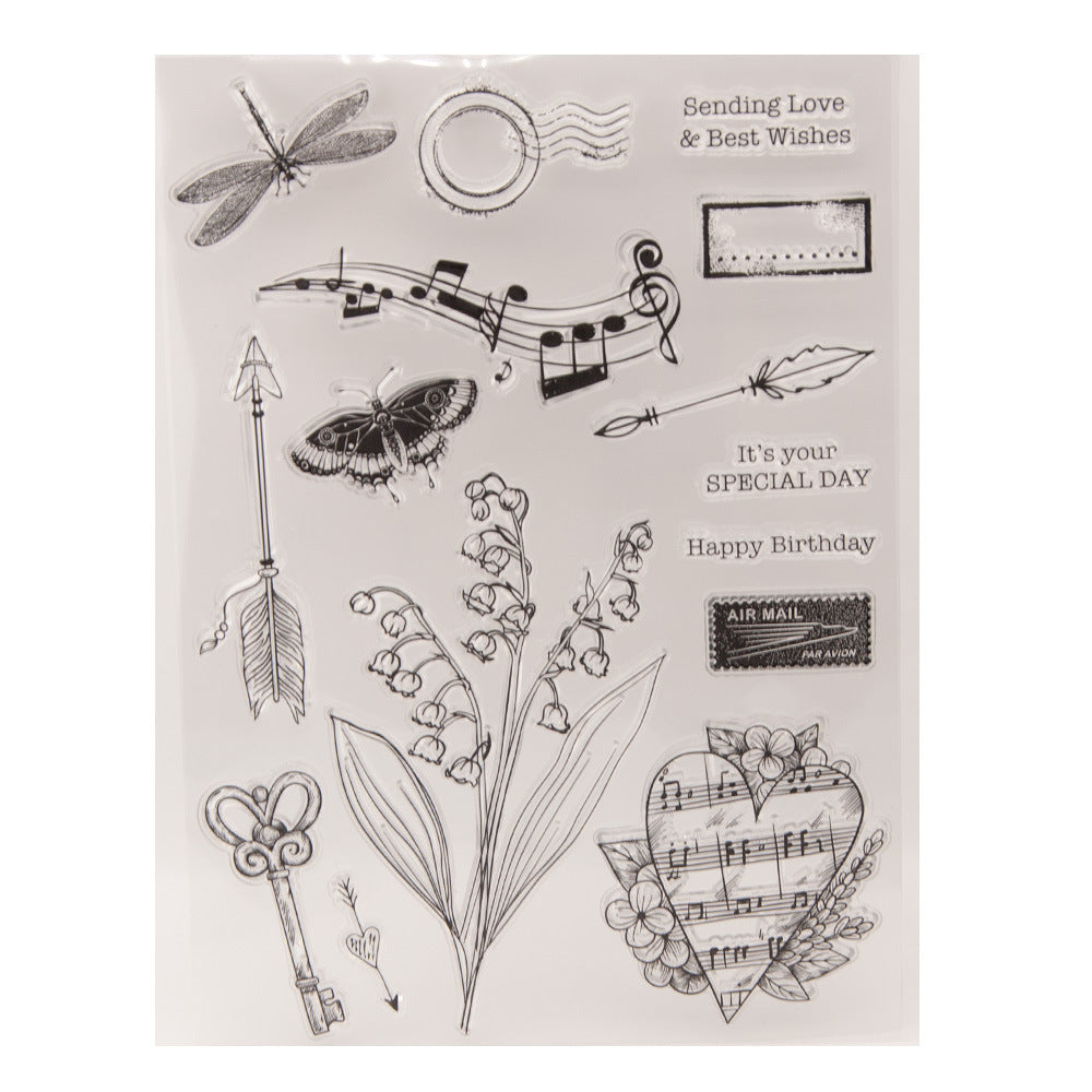 Multi-Element Background DIY Scrapbook Clear Stamps
