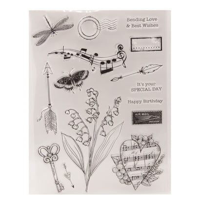 Multi-Element Background DIY Scrapbook Clear Stamps