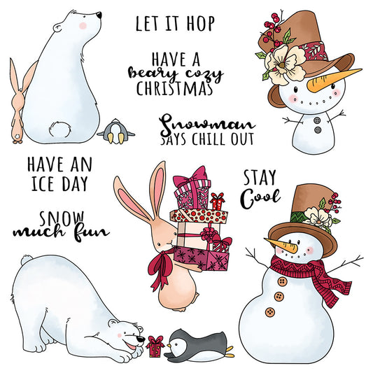 Christmas Animals and Snowman Dies & Stamps Set