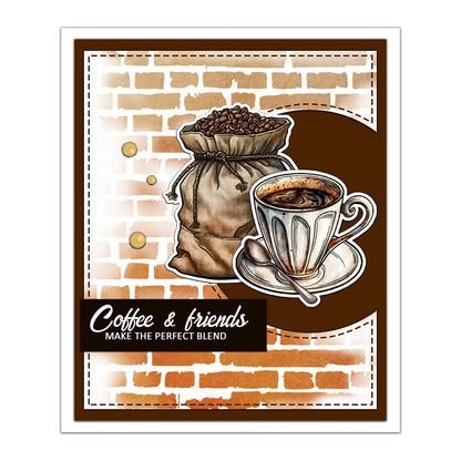 Retro Coffee Dies & Stamps Set
