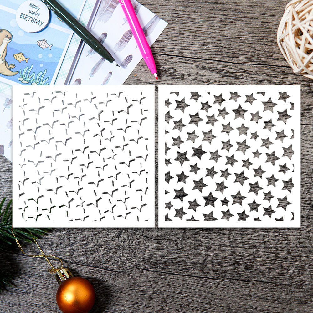 2 PCS Star Pattern DIY Painting Hollow Stencil