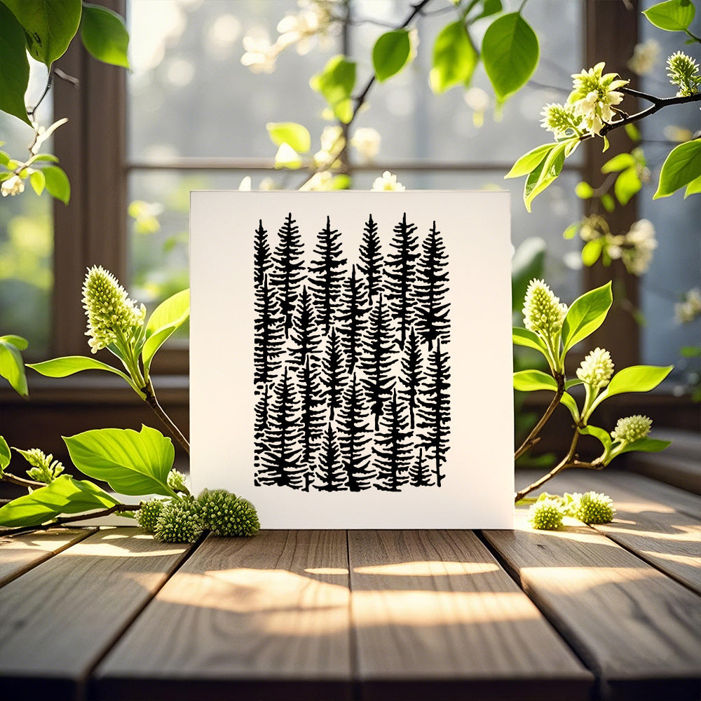 Woods Background DIY Painting Hollow Stencil