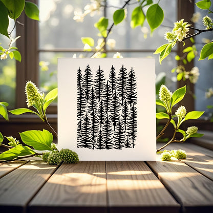Woods Background DIY Painting Hollow Stencil