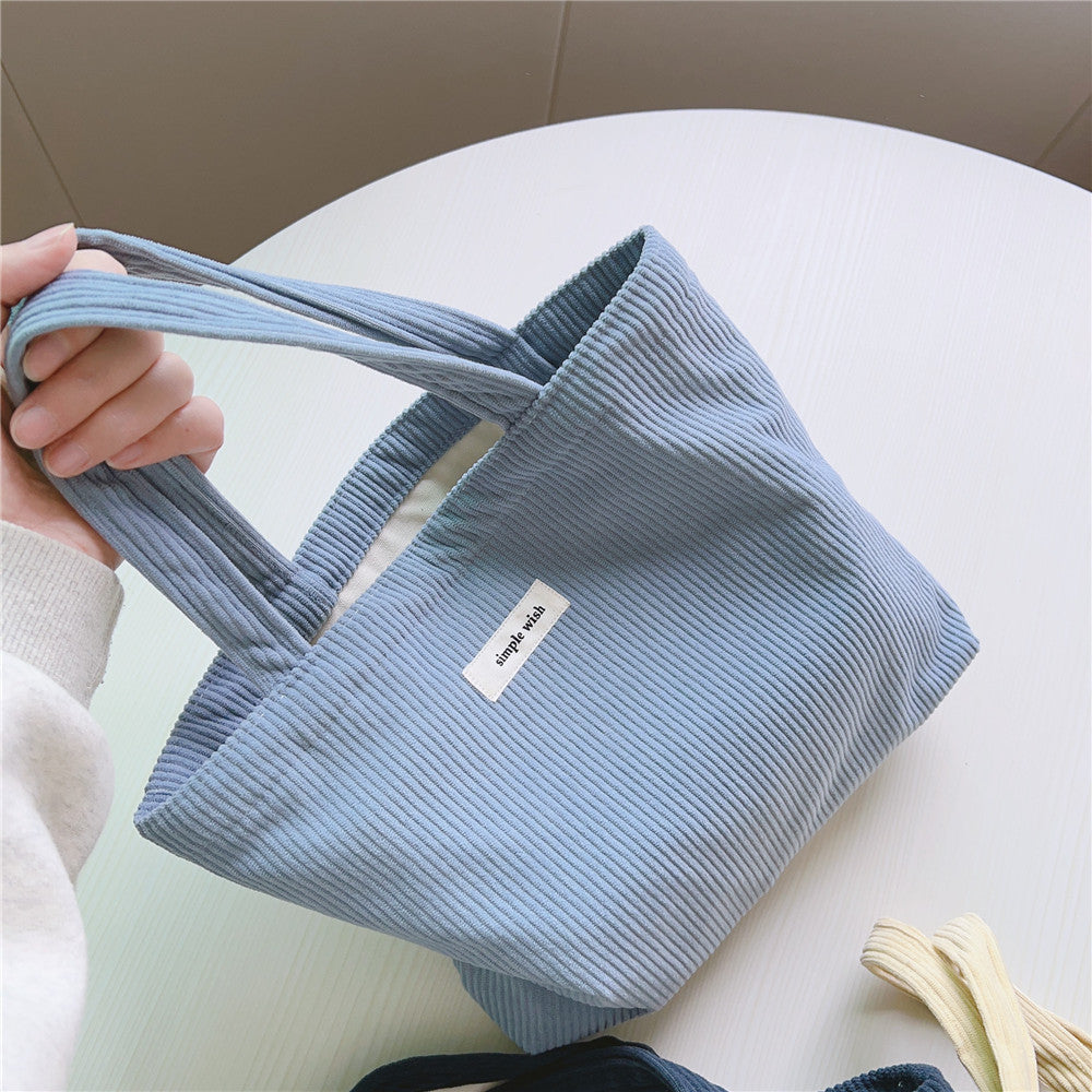 Simple Corduroy Tote Bag