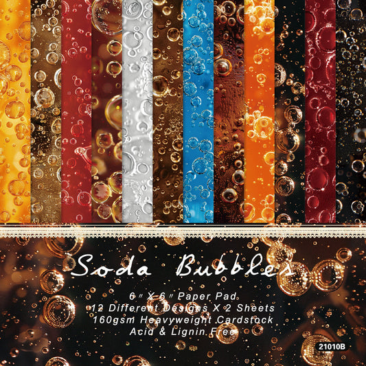 24PCS 6" Soda Bubbles Scrapbook Paper & Cardstock