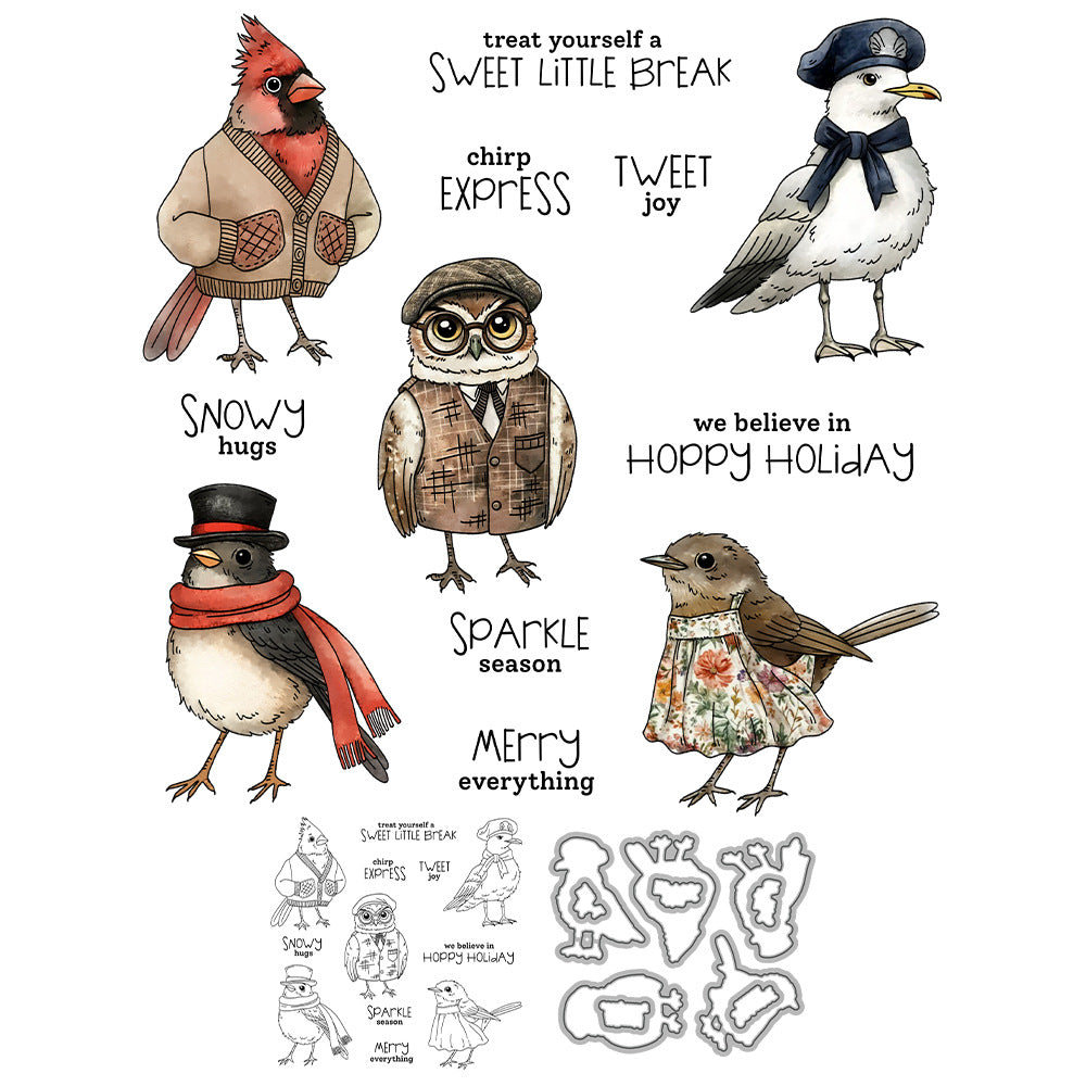 Gentleman Birds Dies & Stamps Set