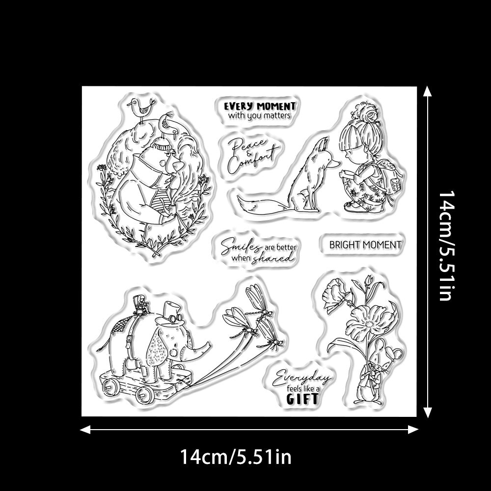 Retro Pattern Clear Stamps