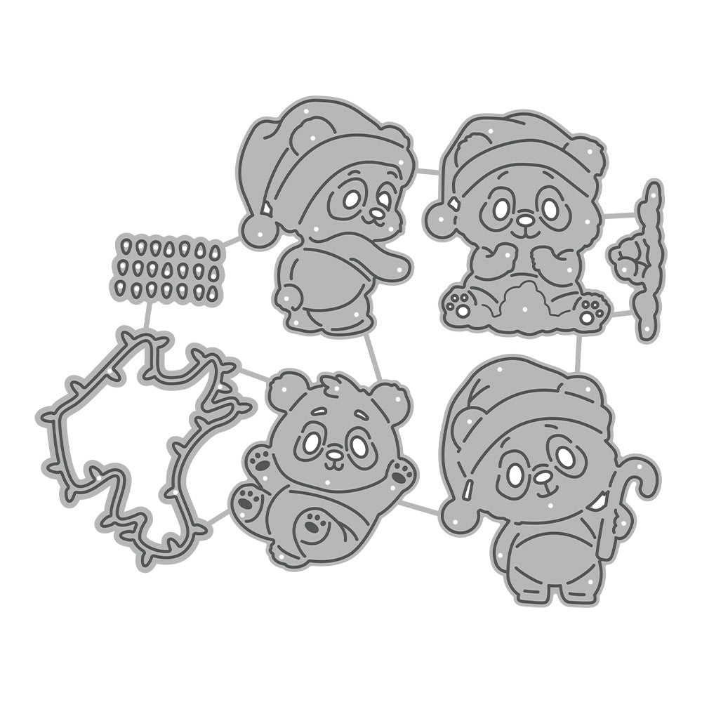 Christmas Panda Metal Cutting Dies
