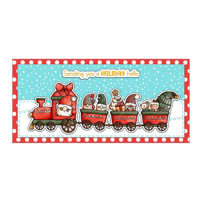 Santa Truck Hot Air Balloon Clear Stamps