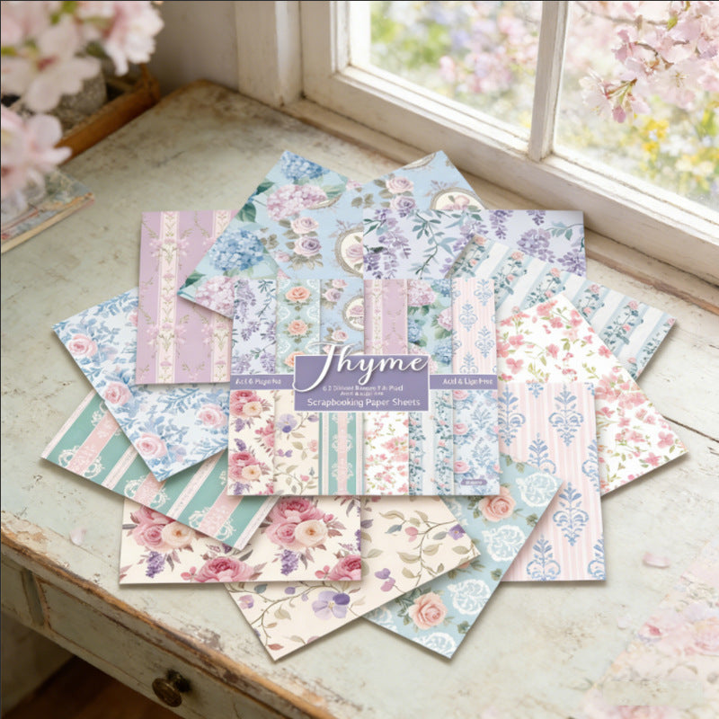24PCS 6" Thyme Scrapbook Paper & Cardstock
