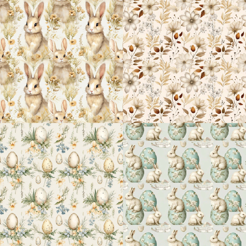 24PCS 6" Easter Bunny Scrapbook Paper & Cardstock