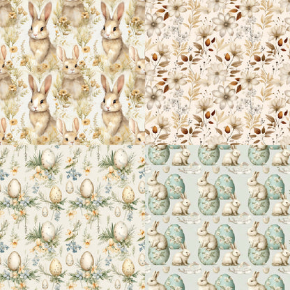 24PCS 6" Easter Bunny Scrapbook Paper & Cardstock