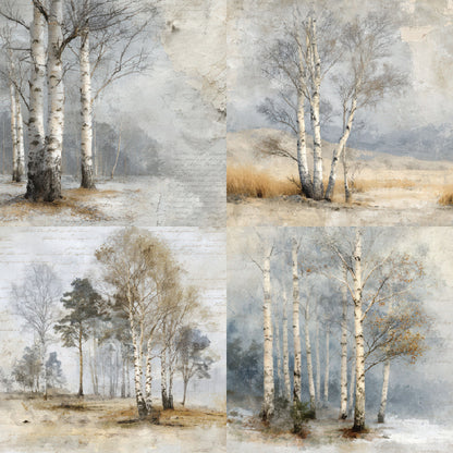 24PCS 6" Winter Woods Scrapbook Paper & Cardstock