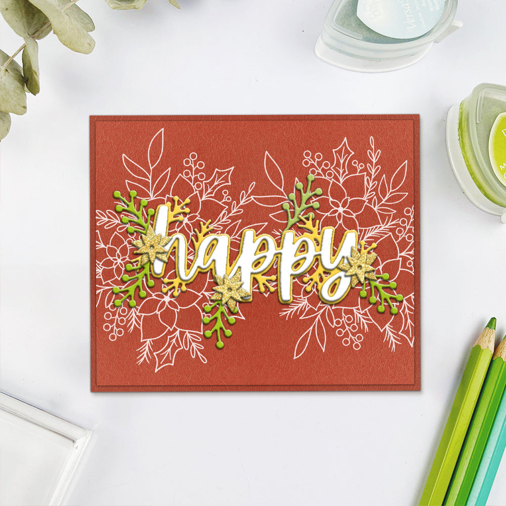 Christmas Flower Dies & Stamps Set