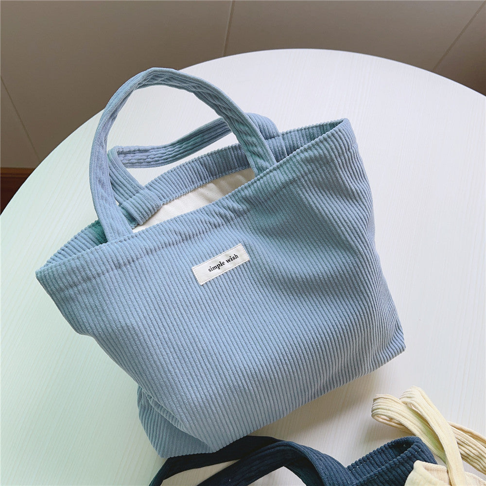 Simple Corduroy Tote Bag