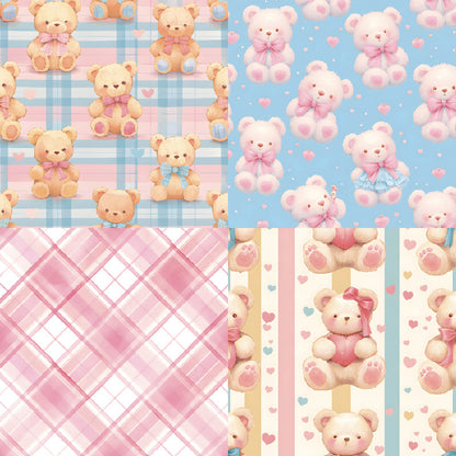 24PCS 6" Cuddly Bears Scrapbook Paper & Cardstock