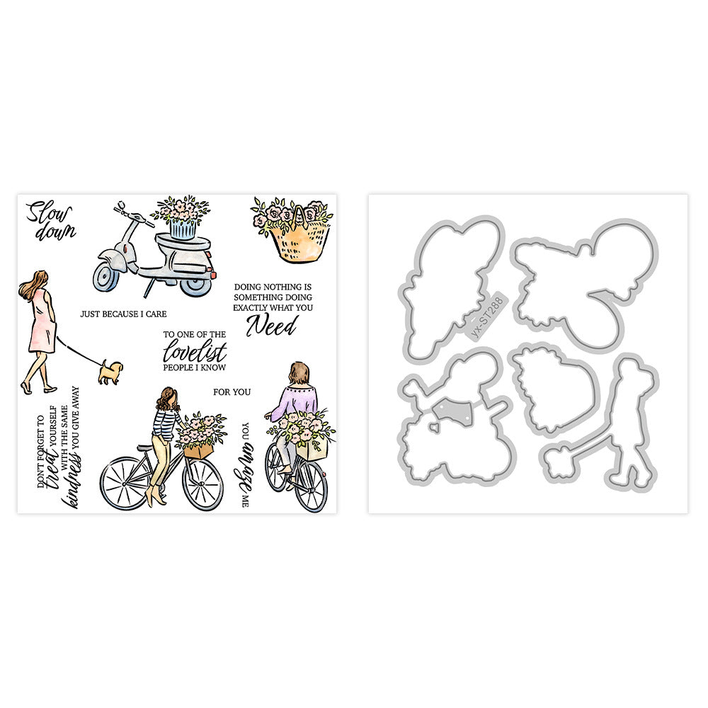 Cycling and Walking the Dog Dies & Stamps Set