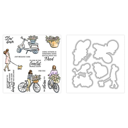 Cycling and Walking the Dog Dies & Stamps Set