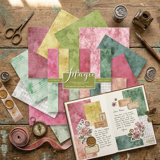24PCS 6" Magic Scrapbook Paper & Cardstock