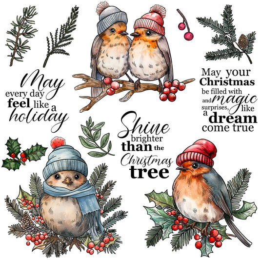 Christmas Birds Clear Stamps