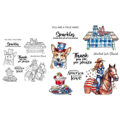 Independence Day Theme Clear Stamps