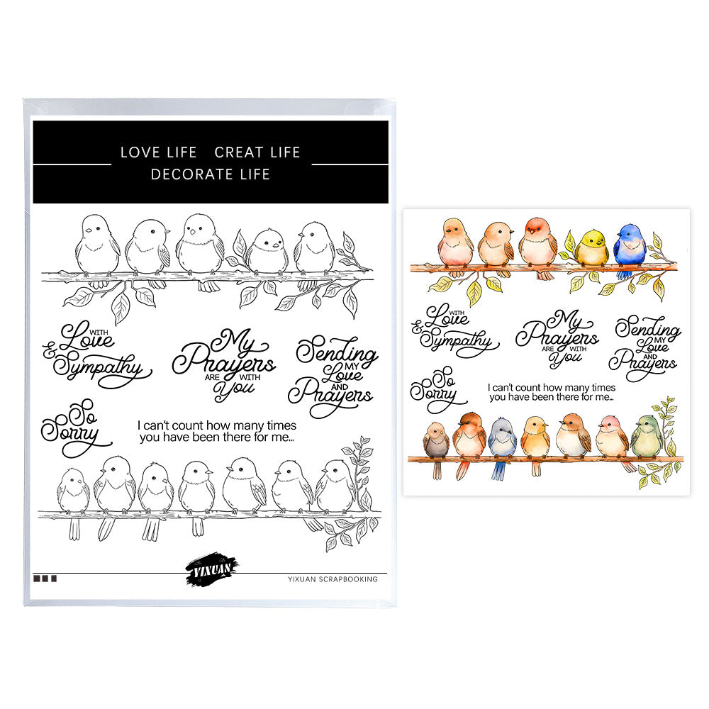 Cartoon Birds Party Dies & Stamps Set