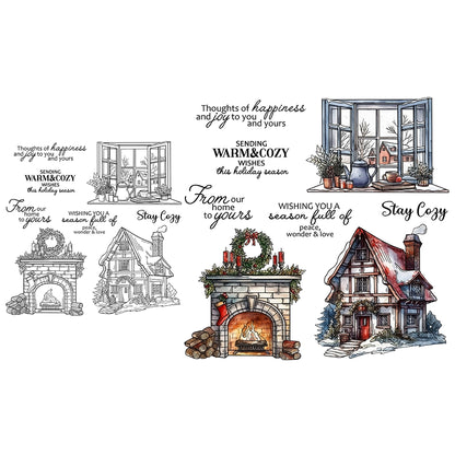 Winter Warm House Dies & Stamps Set