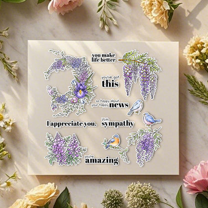 Wisteria Flowers Clear Stamps