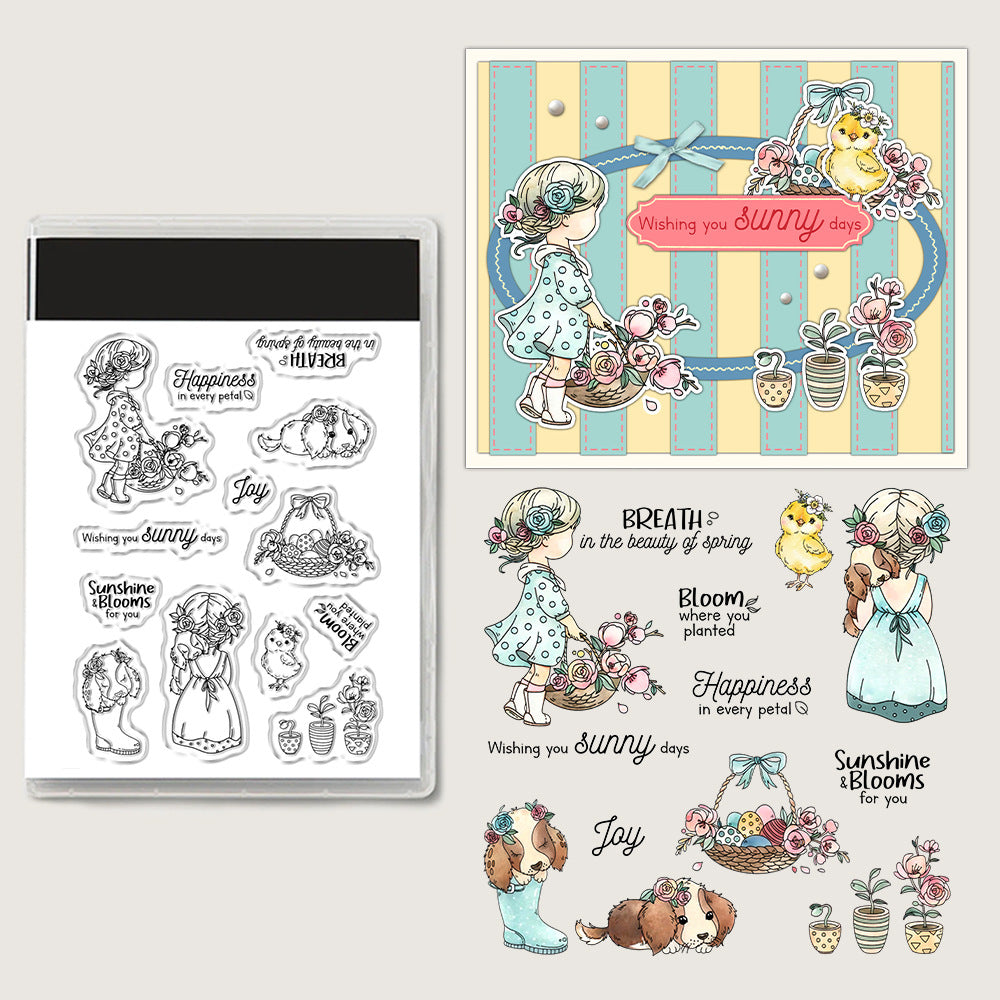 Cute Little Girl Clear Stamps