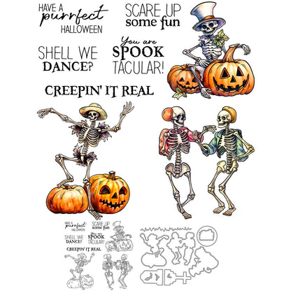 Halloween Dancing Skeleton Dies & Stamps Set