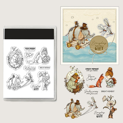 Retro Pattern Clear Stamps