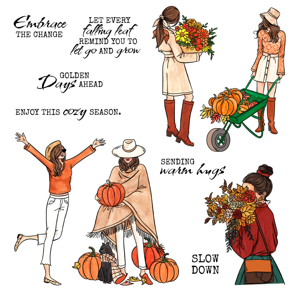 Autumn Girls Clear Stamps
