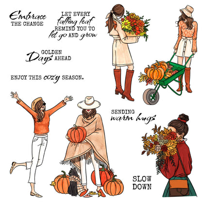 Autumn Girls Clear Stamps