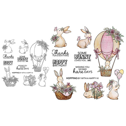 Cute Easter Bunny Dies & Stamps Set