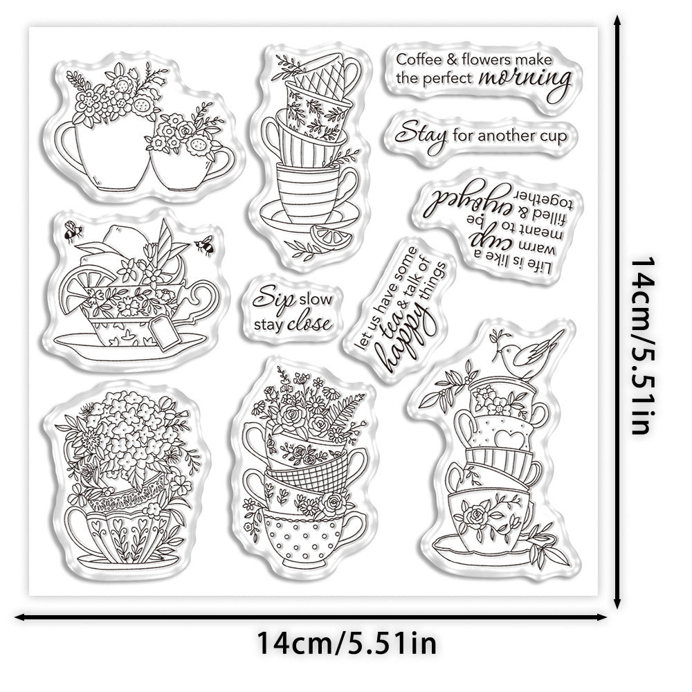 Tea Cup Coffee Cup Clear Stamps