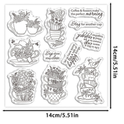 Tea Cup Coffee Cup Clear Stamps