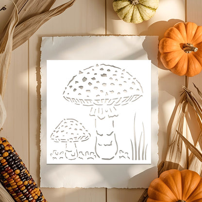 Mushroom Pattern DIY Painting Hollow Stencil