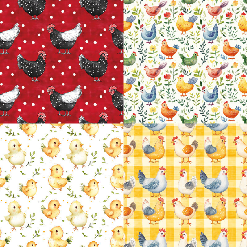 24PCS 6" Cluck Bloom Scrapbook Paper & Cardstock