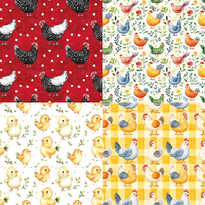 24PCS 6" Cluck Bloom Scrapbook Paper & Cardstock