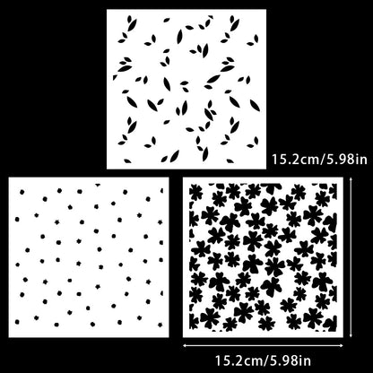 3 PCS Leaves Background DIY Painting Hollow Stencil