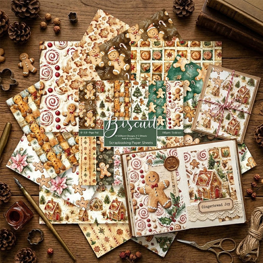 24PCS 6" Biscuit Scrapbook Paper & Cardstock