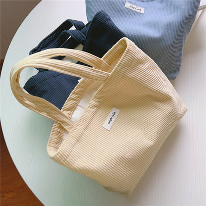 Simple Corduroy Tote Bag