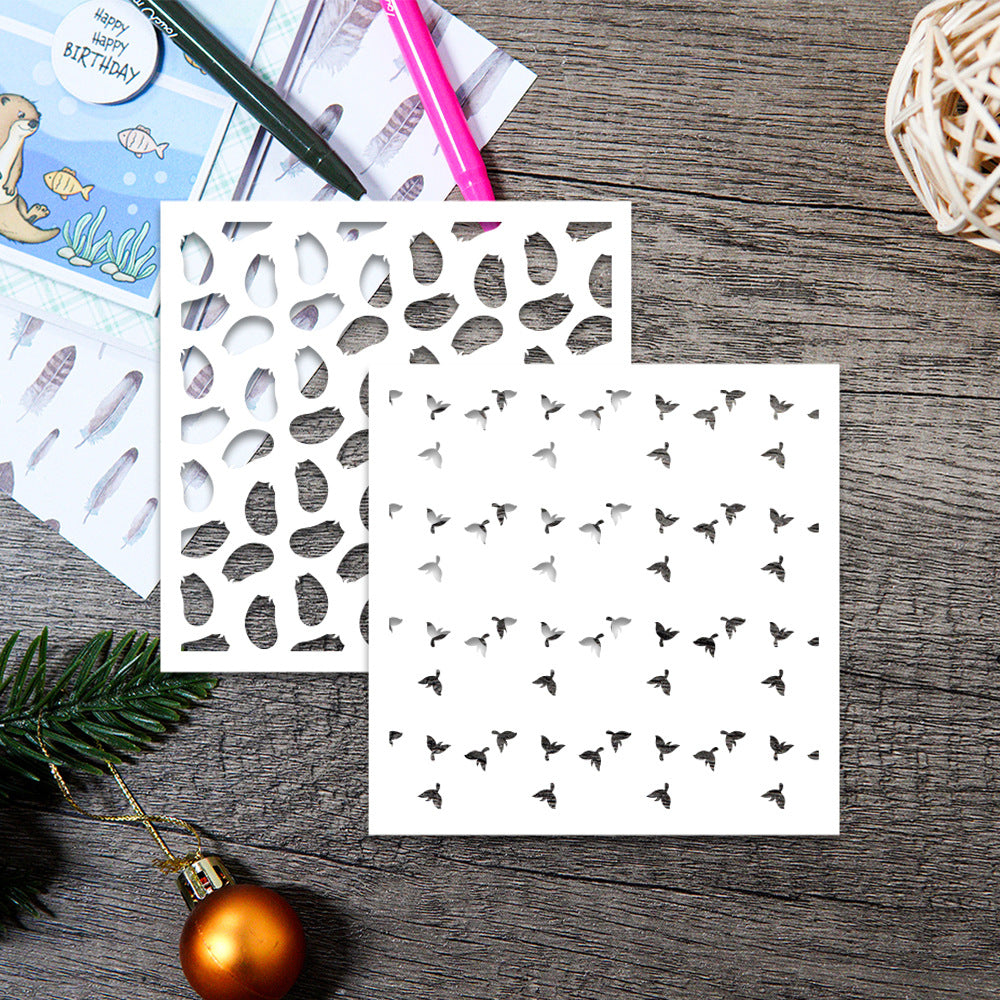 2 PCS Eggplant Pattern DIY Painting Hollow Stencil