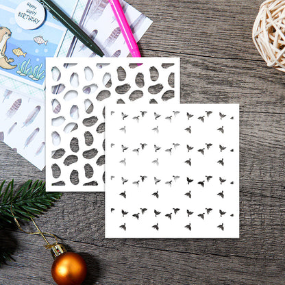 2 PCS Eggplant Pattern DIY Painting Hollow Stencil