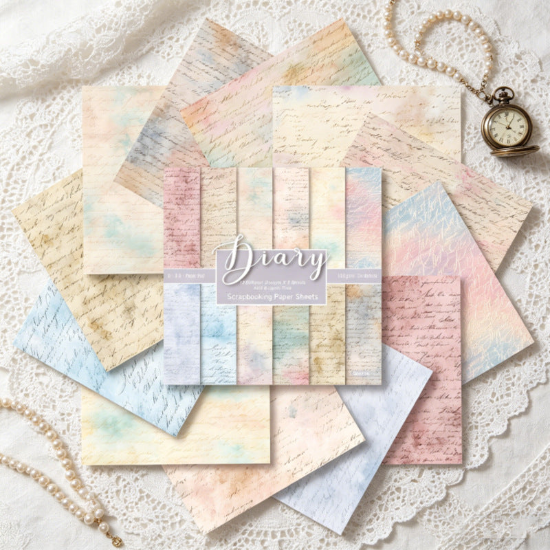 24PCS 6" Diary Scrapbook Paper & Cardstock