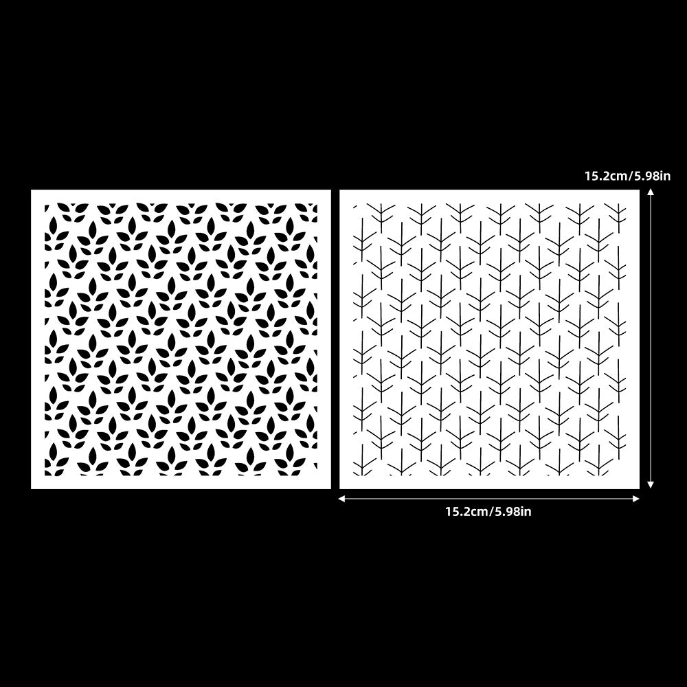 2 PCS Decorative Background DIY Painting Hollow Stencil