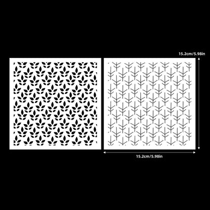 2 PCS Decorative Background DIY Painting Hollow Stencil