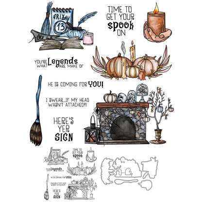 Halloween Decorations Dies & Stamps Set