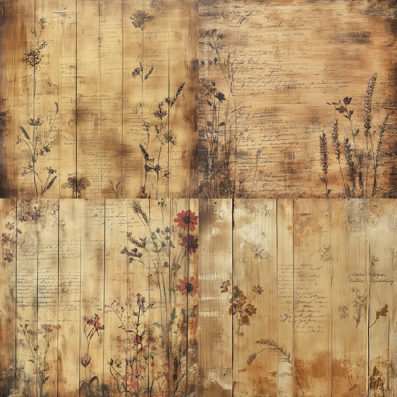 24PCS 6" Timber Florals Scrapbook Paper & Cardstock